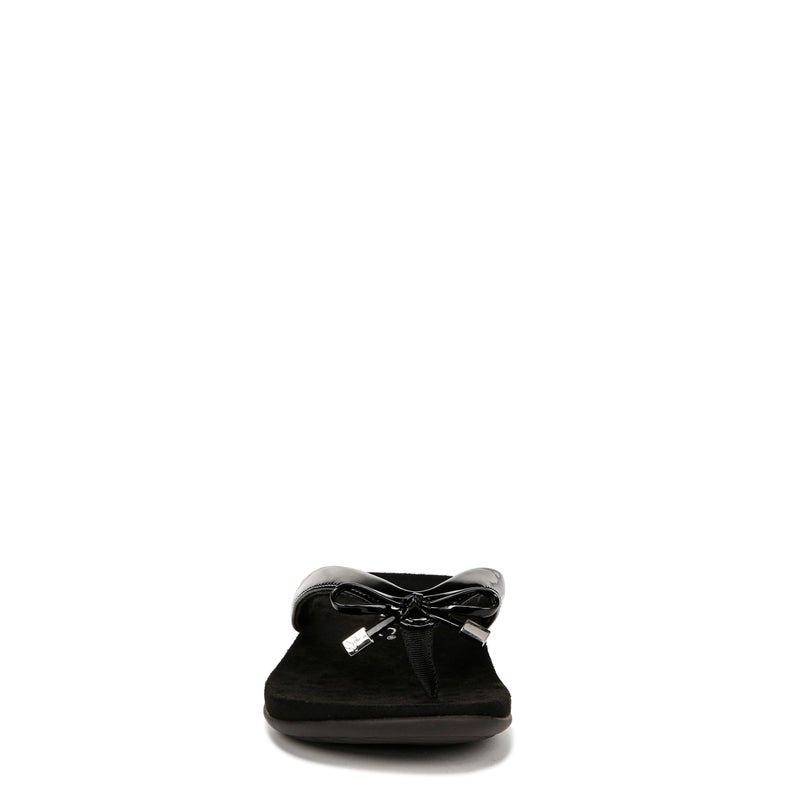 Vionic Bella Thong Sandals Black Patent 10 M - Image 4